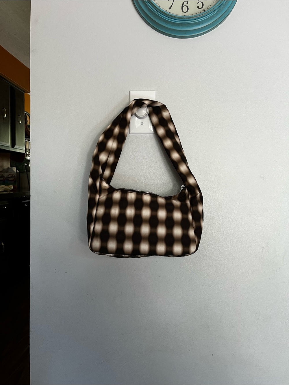 Baggu Blurred Gingham Brown Small Meringue